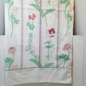 Vintage Wamsutta Garden Flowers and Striped Flat Sheet - Double
